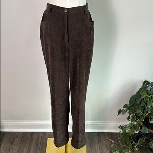 Womens Buttery Soft High Rise Neutral Brown Straight Leg Pants 8 Academia Boho